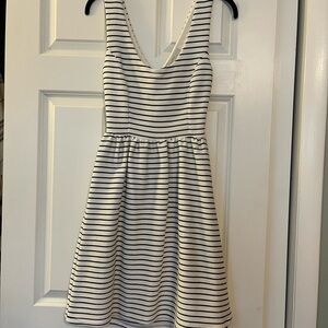 LC Lauren Conrad Black and White Sleeveless V-Neck Sundress